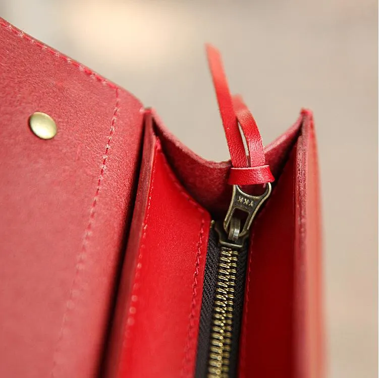 Womens Handmade Red Leather Satchel Handbag Cambridge Structured Satchel Shoulder Purse