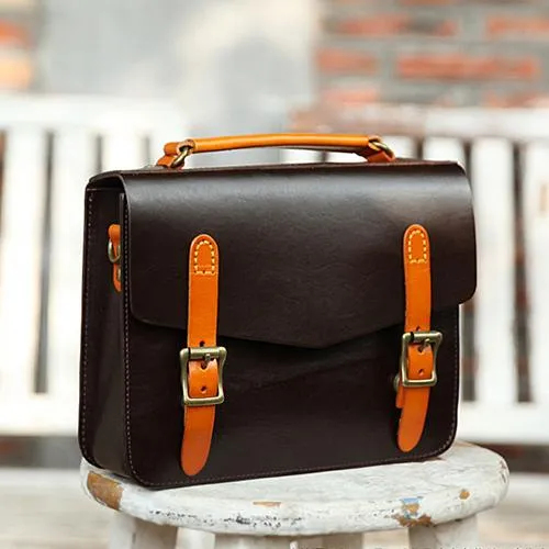Womens Handmade Red Leather Satchel Handbag Cambridge Structured Satchel Shoulder Purse