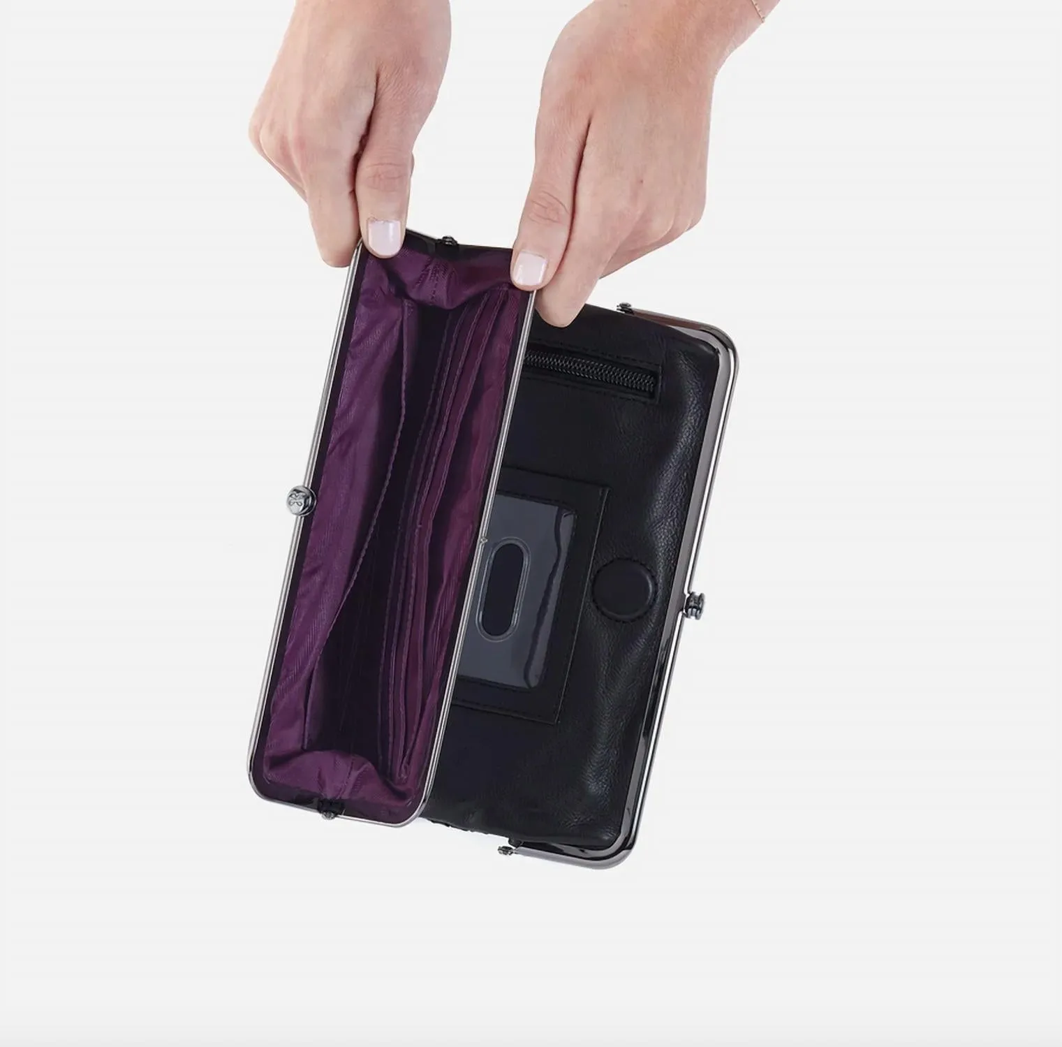 Women's Lauren Wallet In Black Metallic Woven