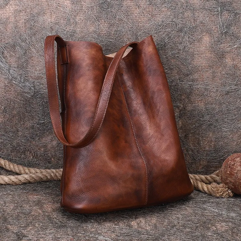 Womens Leather Tote Bags Vertical Womens Handbag Shopper Bag Purse for Ladies