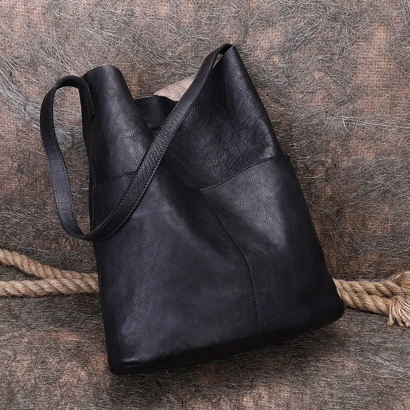 Womens Leather Tote Bags Vertical Womens Handbag Shopper Bag Purse for Ladies