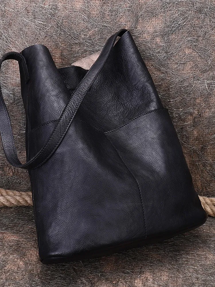 Womens Leather Tote Bags Vertical Womens Handbag Shopper Bag Purse for Ladies