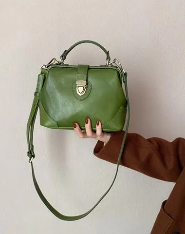Womens Tan Leather Doctor Handbag Purse Vintage Handmade Doctor Shoulder Bag for Women