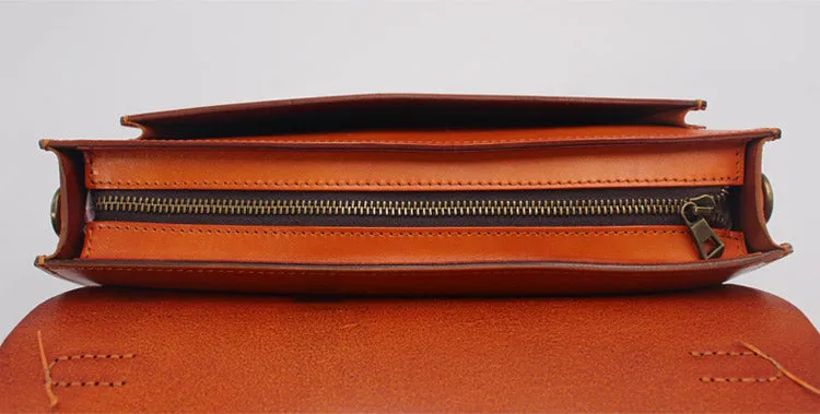 Womens Tan Leather Satchel Crossbody Bag Handmade School Handbag Shoulder Bag for Ladies