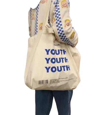 YOUTH Letters Print Shoulder Bag