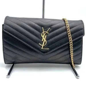 Yves Saint Laurent Leather Chain/Shoulder Wallet (Pre-Owned)