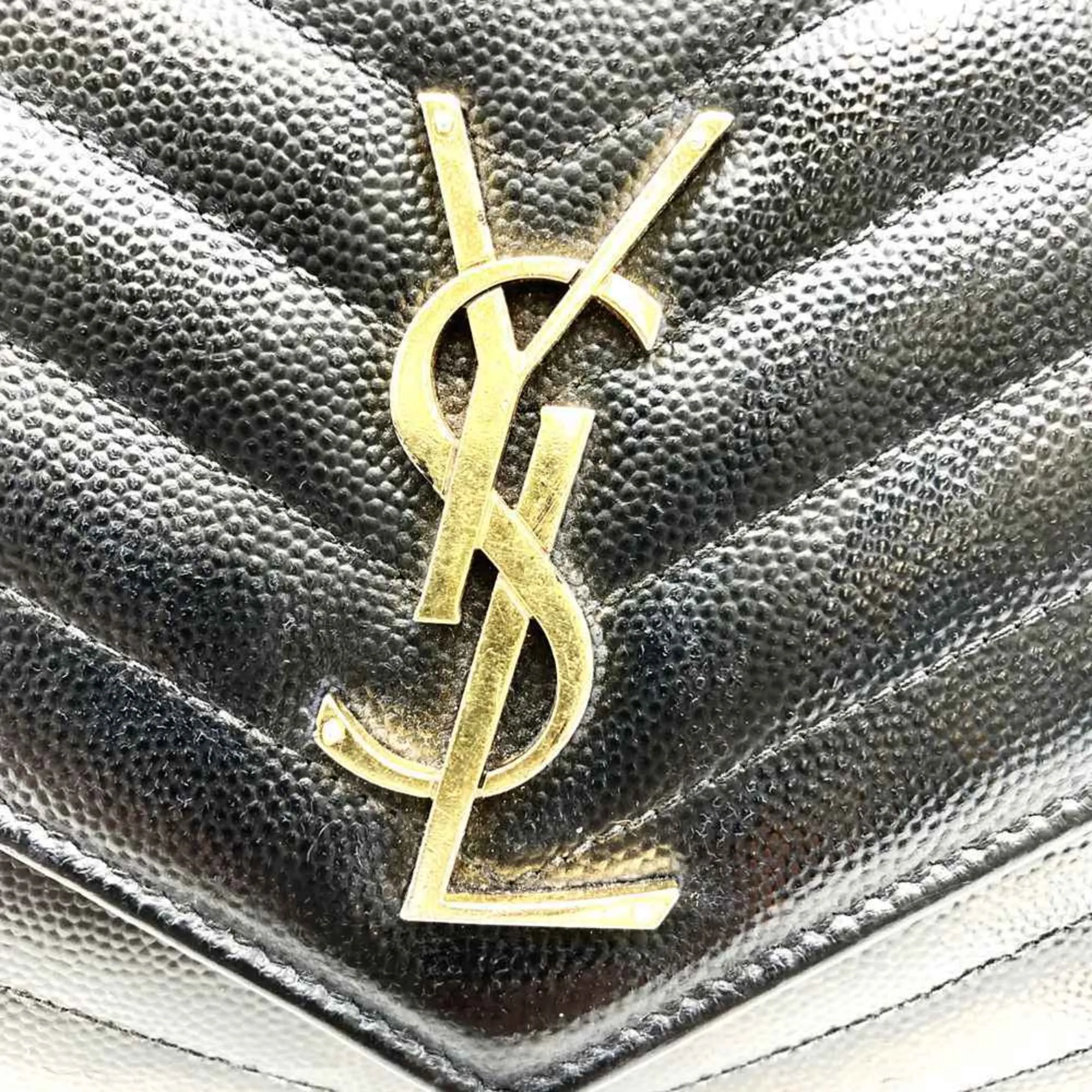 Yves Saint Laurent Leather Chain/Shoulder Wallet (Pre-Owned)